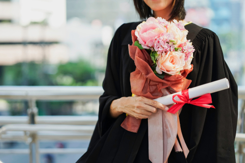 Happiness,Graduation,Day,Concept,,Woman,Graduate,Hand,Holding,Diploma,And